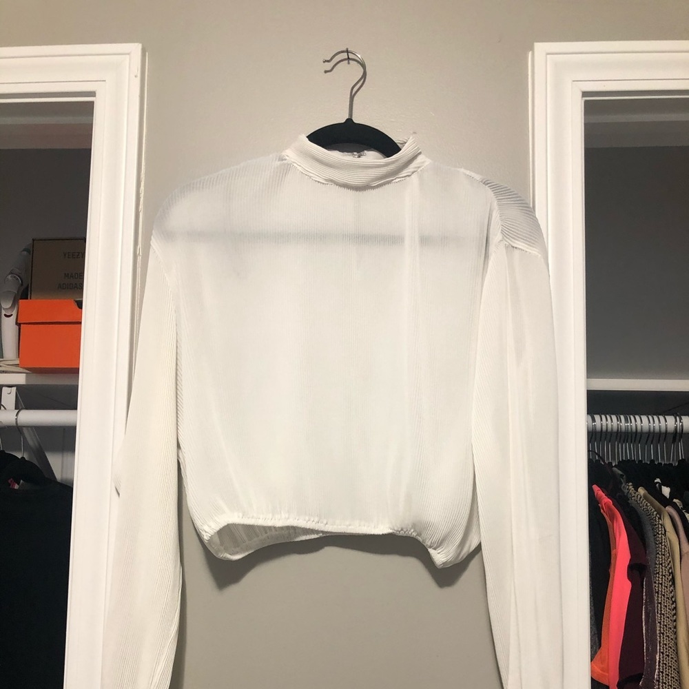 White crop blouse